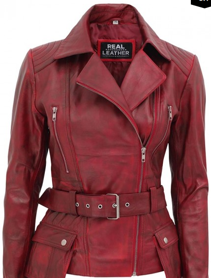 Real genuine leather jacket womens